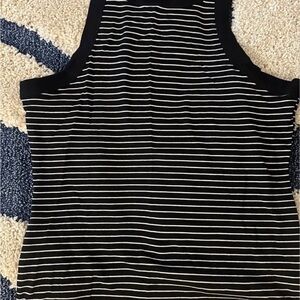 Black and White Striped Women's Top